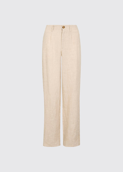 Kelby Dames LInnen Broek - Oatmeal