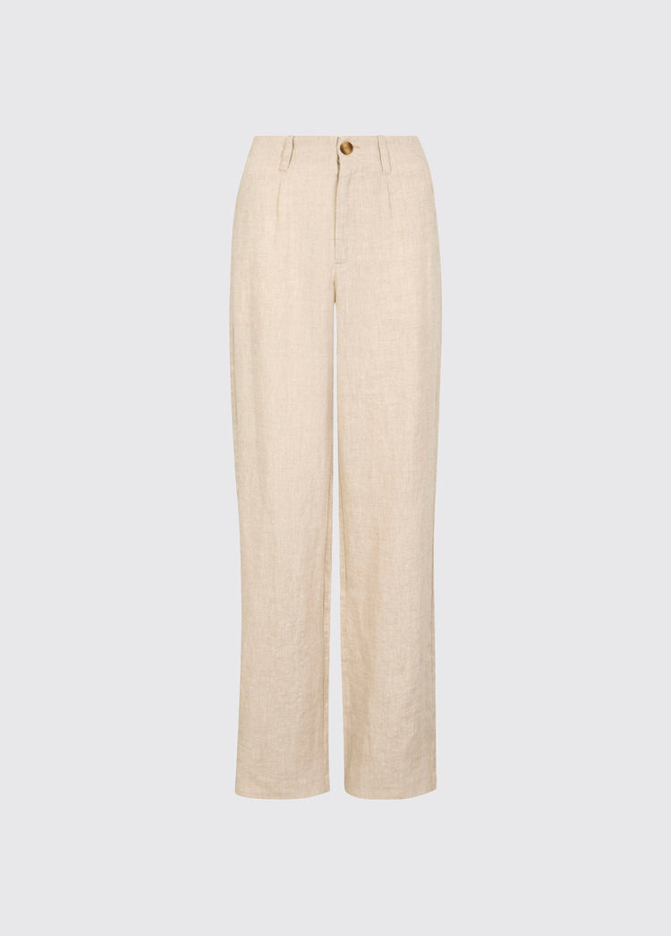 Kelby Dames LInnen Broek - Oatmeal