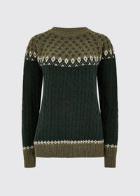 Thornfield Fair Isle Trui voor Dames - Olive