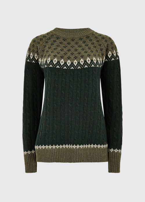 Thornfield Fair Isle Trui voor Dames - Olive