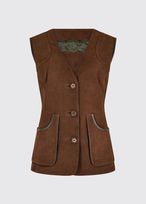 Allendale leren gilet - Walnut