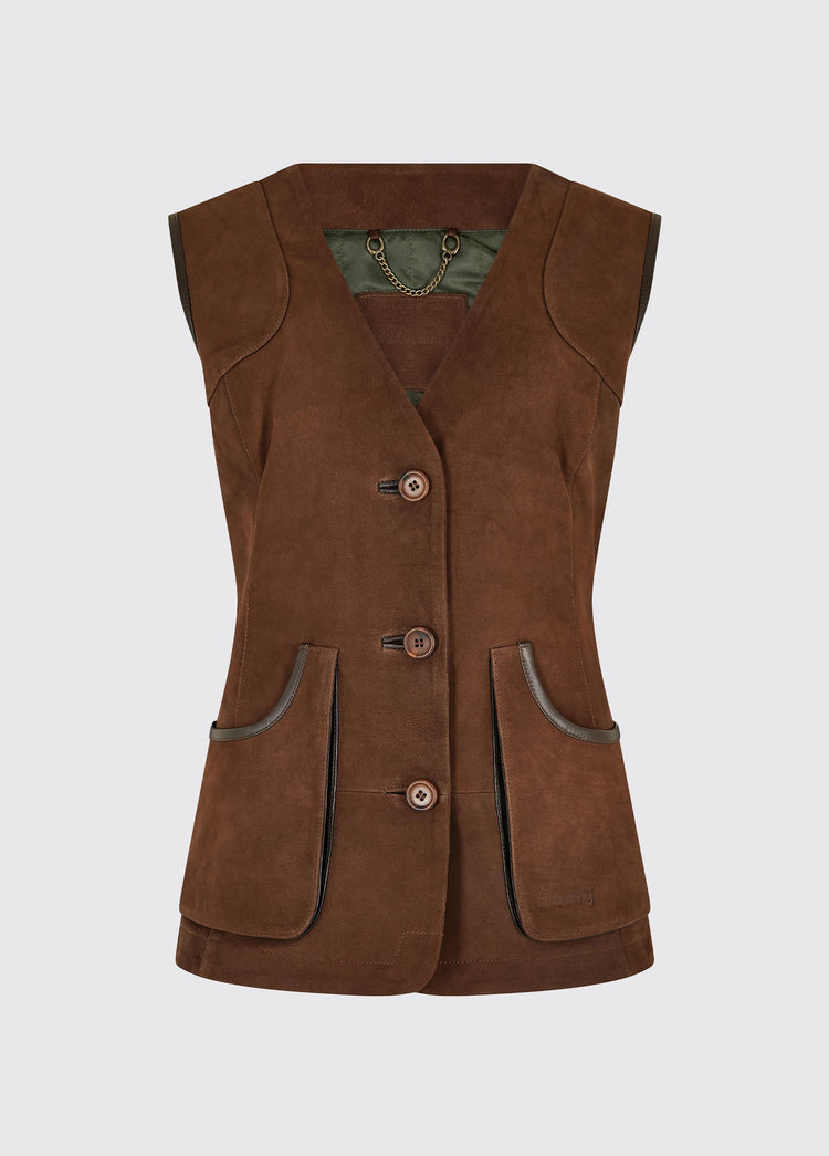 Allendale leren gilet - Walnut