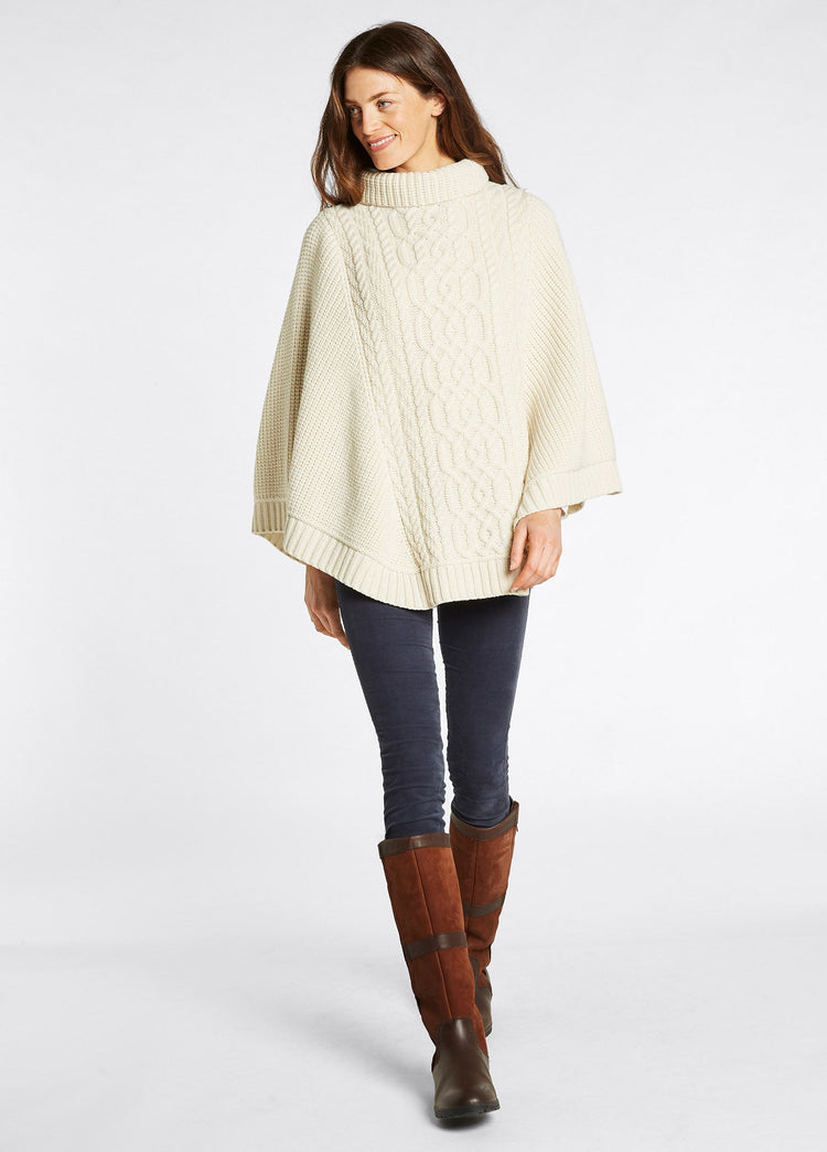 Kilronan Merino Poncho voor Dames - Cream