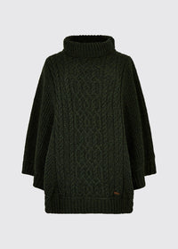 Kilronan Merino Poncho voor Dames - Olive