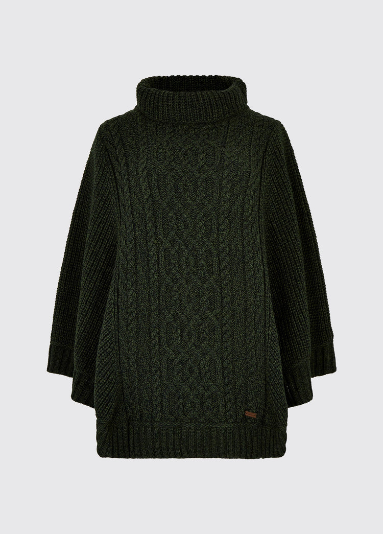 Kilronan Merino Poncho voor Dames - Olive