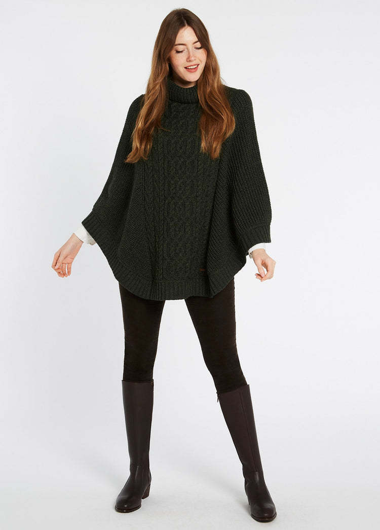 Kilronan Merino Poncho voor Dames - Olive