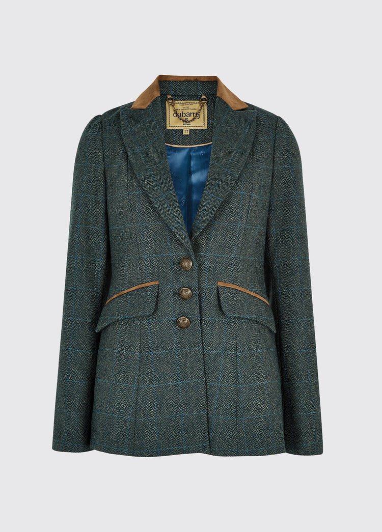 Heather tweed blazer dames - Pine