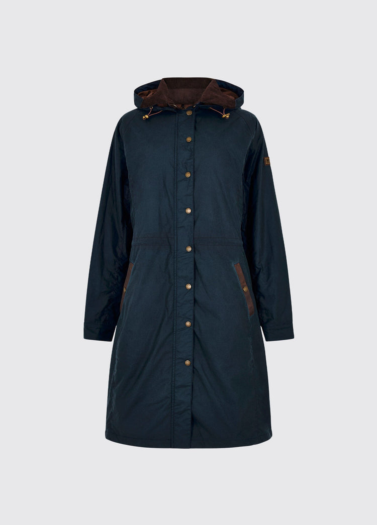 Redington Ladies Long Wax Coat - Storm Blue