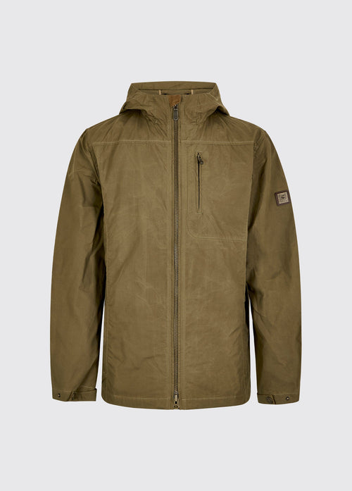 Dubarry waxjas voor heren in groen met steekzakken en capuchon