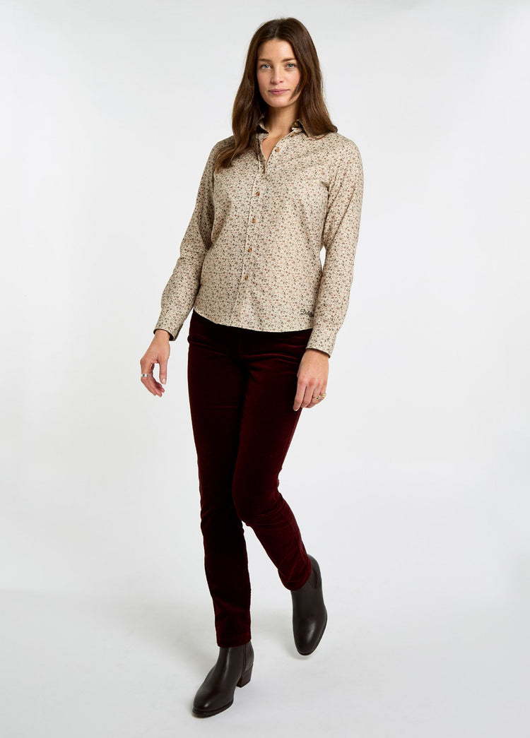 Lavender Dames Katoenen Shirt - Cream