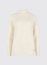 Lennon Dames Mock Neck Trui - Chalk