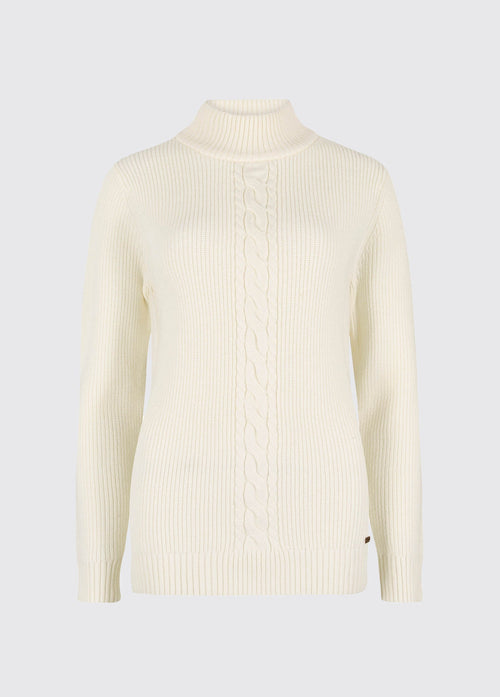 Lennon Dames Mock Neck Trui - Chalk