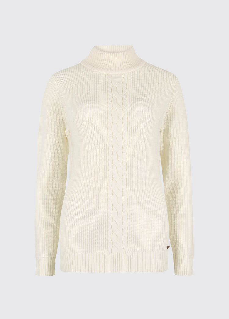 Lennon Dames Mock Neck Trui - Chalk