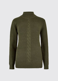 Lennon Dames Mock Neck Trui - Dusky Green