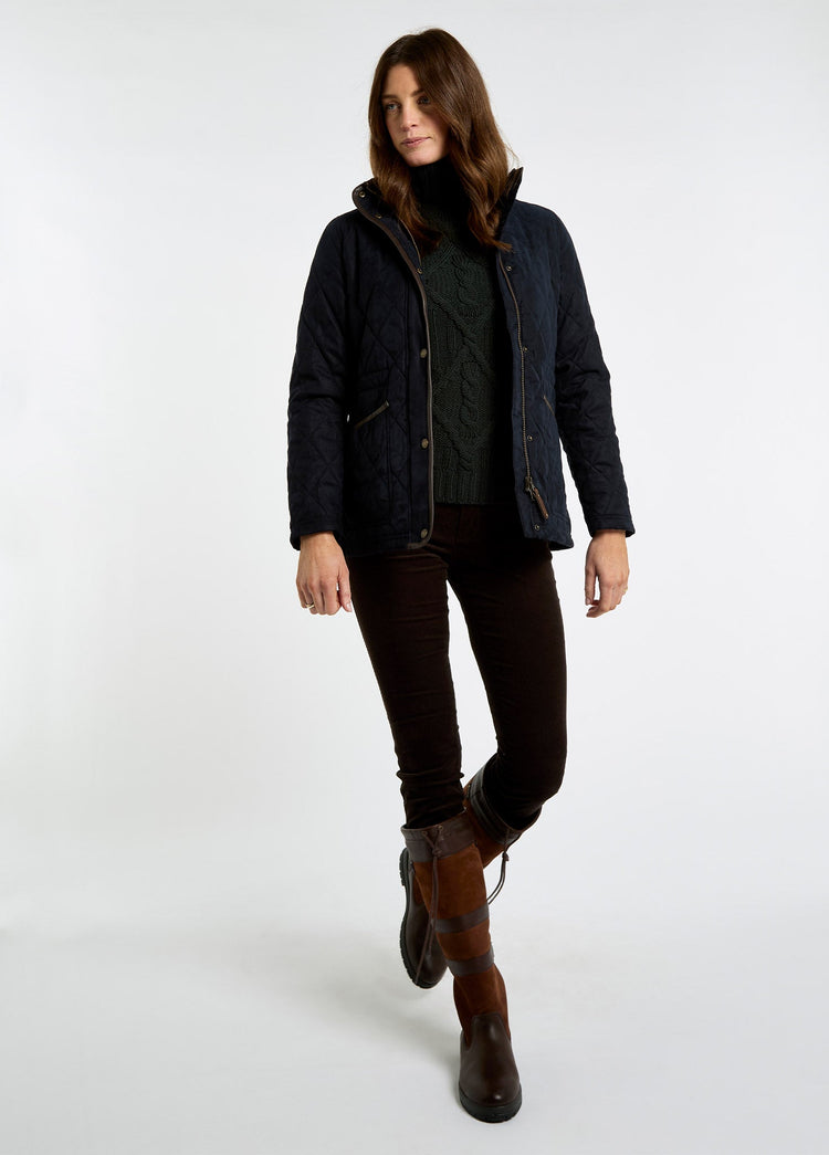 Locton Diamond Quilt Jas - Navy