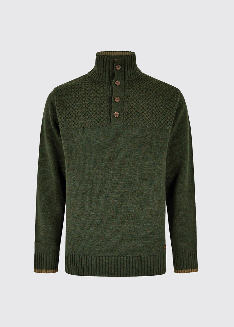 Roundwood Button Neck Sweater - Olive