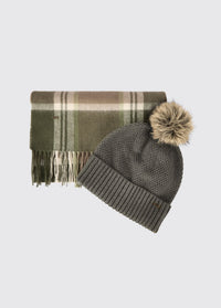 Newborn Cadeauset  Muts en Sjaal - Dusky Green