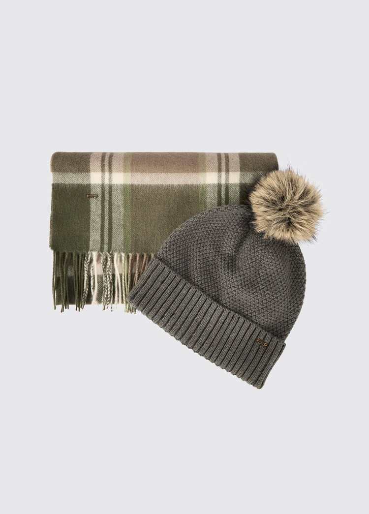 Newborn Cadeauset  Muts en Sjaal - Dusky Green
