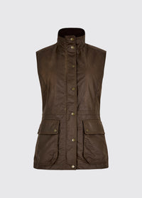 Rathsallagh Dames Wax Gilet - Café