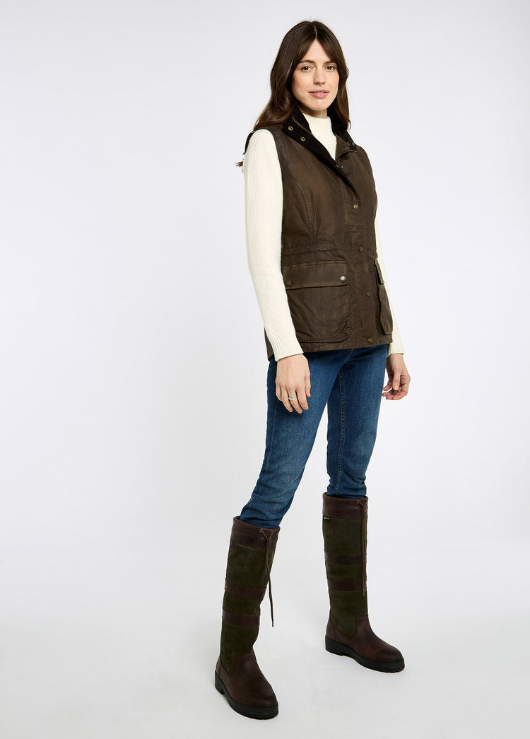 Rathsallagh Dames Wax Gilet - Café