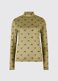 Reynolds Dames Mock Neck Top - Dusky Green