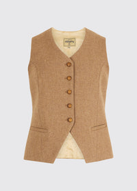 Robinsonswood Dames Tweed Gilet - Camel Twill