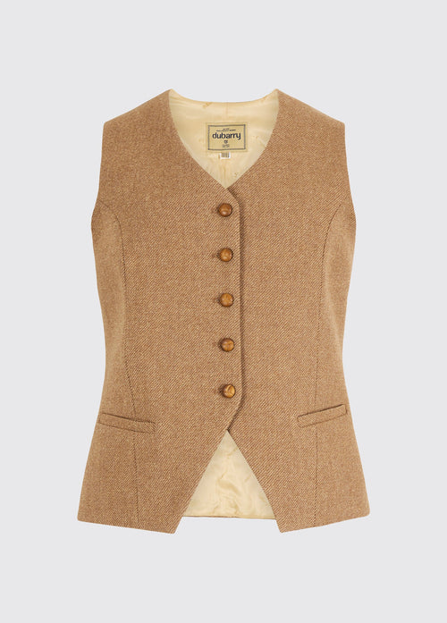 Robinsonswood Dames Tweed Gilet - Camel Twill