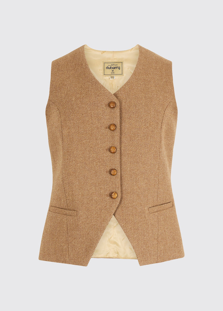 Robinsonswood Dames Tweed Gilet - Camel Twill
