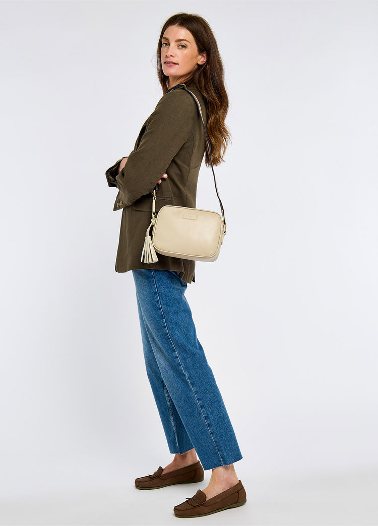 Rostrevor Crossbody Leren Cameratas - Oyster