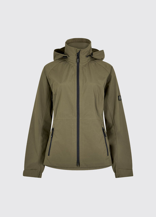 Lichtgewicht korte waterdichte jas - Dubarry regenjas voor dames in groen 