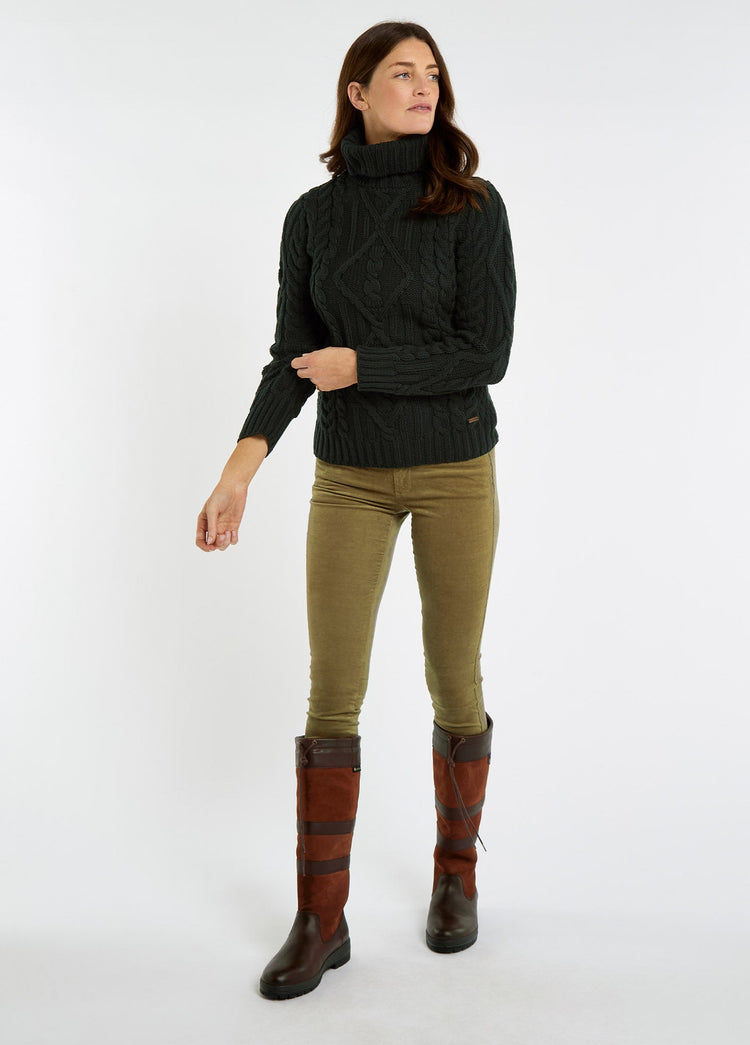 Somers Dames Roll Neck Trui - Olive