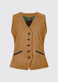 Greville Leren Gilet voor Dames - Tan