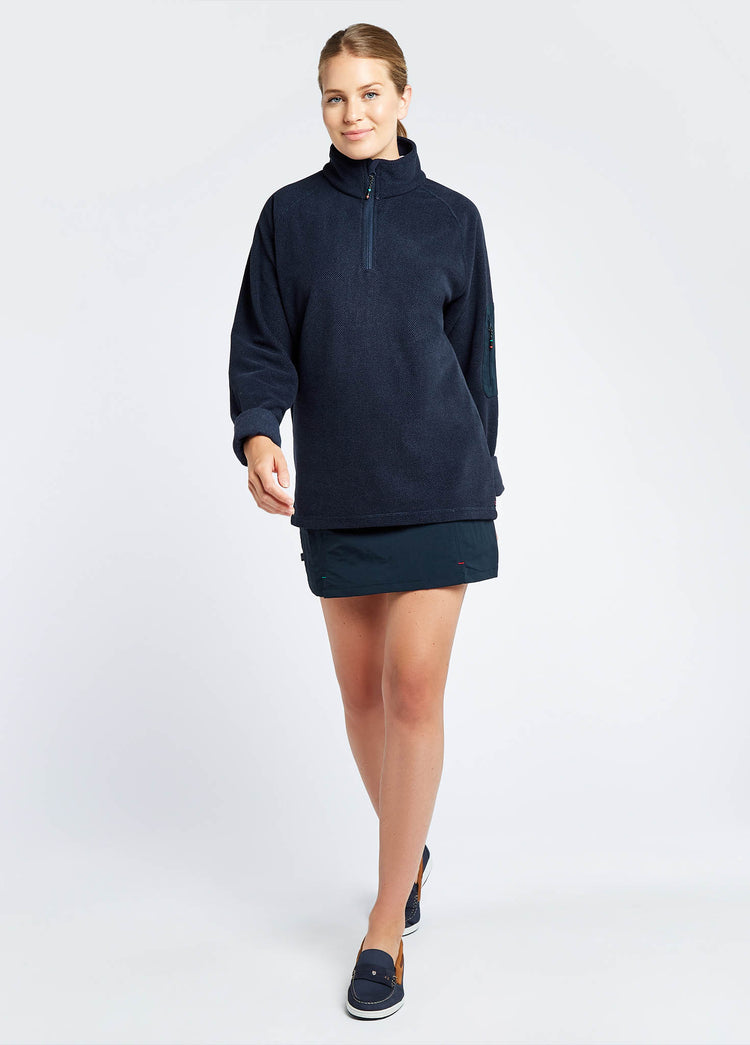 Monaco Dames Kwartrits Fleece- Navy