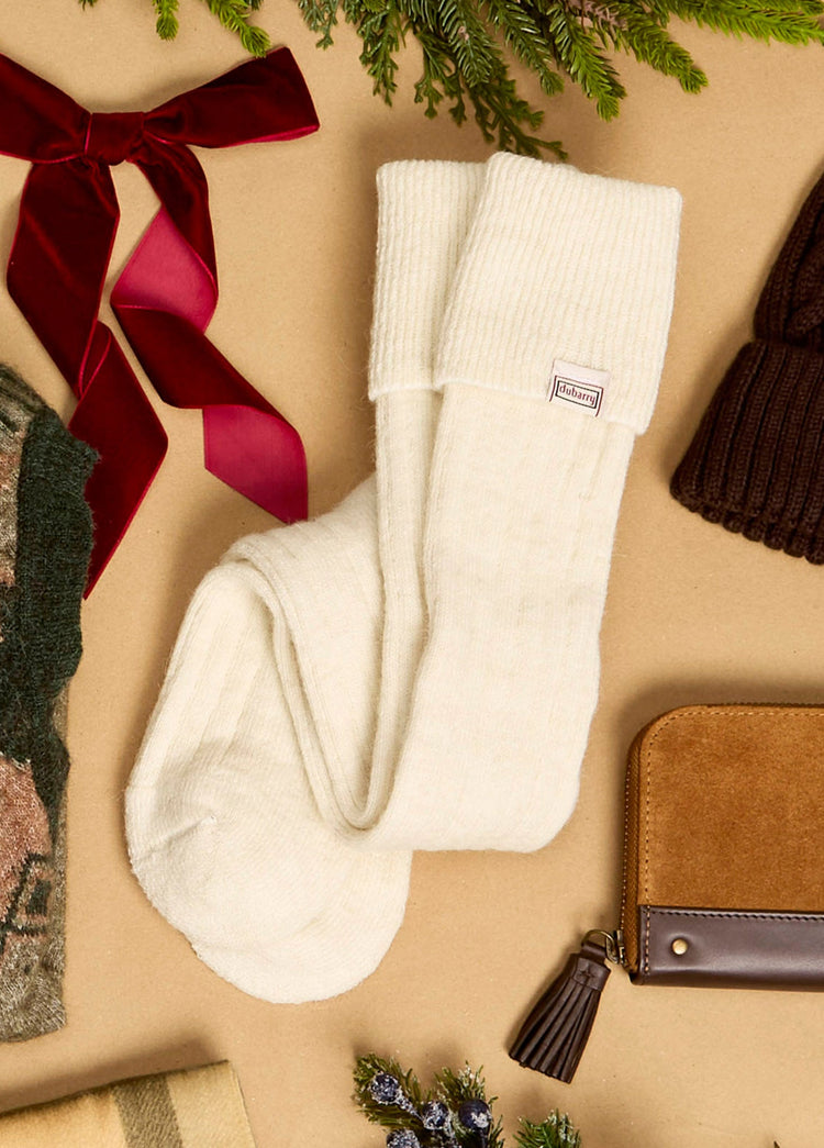 Alpacawol sokken - Lang - Cream