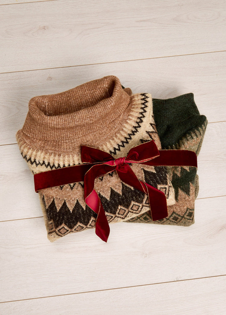 Devlin Dames Fair isle Coltrui - Olive