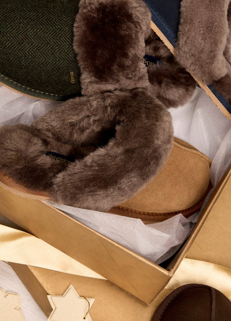 Rockmill Dames Suède Pantoffels  - Sand